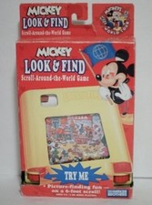 Disney Mickey Mouse Look & Find Scroll Around the World Toy Game 1991 NEW