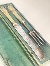 Très Ancien Couvert à Gigot / À Découper  Lame Acier Fondu Début XX eme Siècle