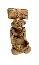 lampe à huile statue maya