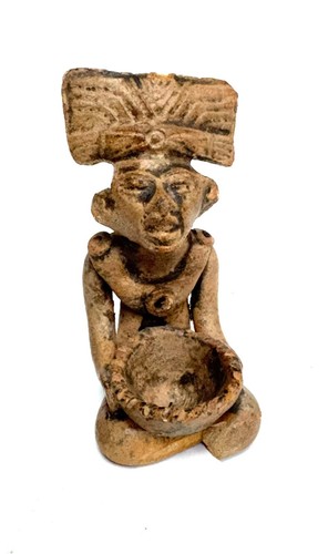 Lampe huile statue maya - huile,