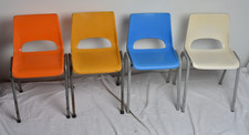 Lot de 4 petites chaises enfant Multicolores vintage Roger Bontemps Brunswick