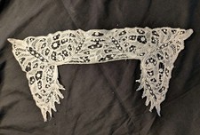 Ancien Col de Dentelle Rectangulaire, Guipure, Coton, Pièce pour Costume Ancien