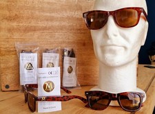 lunettes de soleil marron  écaille style Wayfarer Beckham Brad Pitt UV400 magnum