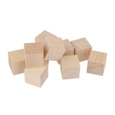 12 Pièces Cubes En Bois 50mm