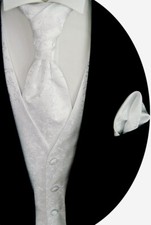 Beytnur Gilet Cravate Pochette de Mariage, Cravate N°17.2 Taille 44-62 & 90-114
