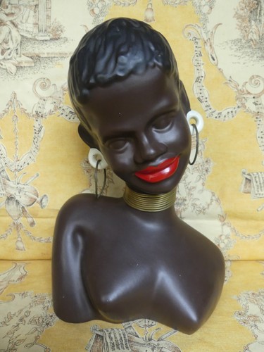 Buste femme noire - , céramique