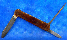VINTAGE ANCIEN Couteau de poche Pliant Multifonctions 3 Outils Manche en OS ?