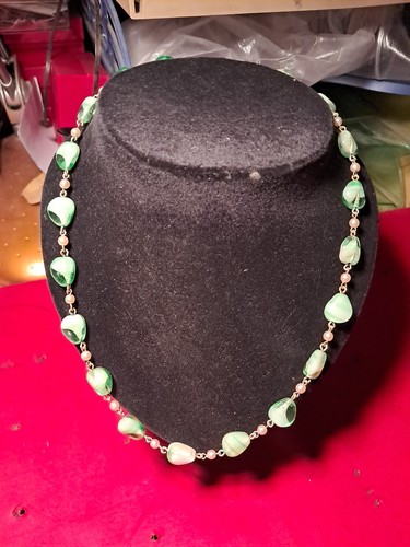 Collier perles vertes en - de,