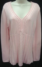 *NWT Gorgeous Rafaella Textured "Blush Pink" V-Neck Sweater sz Small-Very Nice!