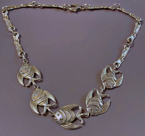 Ancien collier argent massif