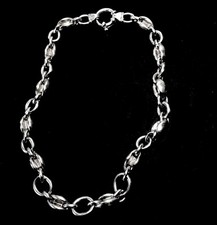Superbe Collier  Chaîne Grande  Maille Marine  Métal Argenté Belle Qualité