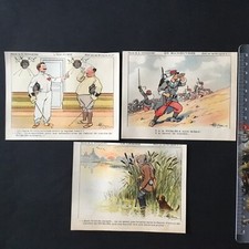 RICQLES 3 Chromos par Guillaume Escrime Chasse Militaire 1900 Anciens Scraps