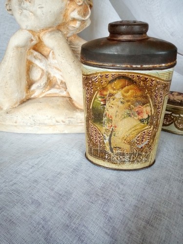 Flacon ancien boite talc - flacon,