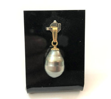 pendentif perle de Tahiti monture en or 18 carats Bijoux 750 18K Collier Chaine