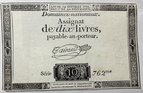 Assignat livres 10 1992 - assignat,