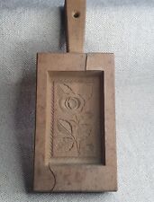 ancien moule a beurre Bois a décor de fleurs Brocante Montagne Savoie