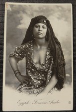 OLD PHOTO POSTCARD - EGYPT - SEMI NUDE ARAB WOMAN - 1900's