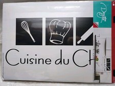 Autocollant sticker Cuisine Du Chef adhésif vinyl Décoration Salon 67,5 X 48,5cm