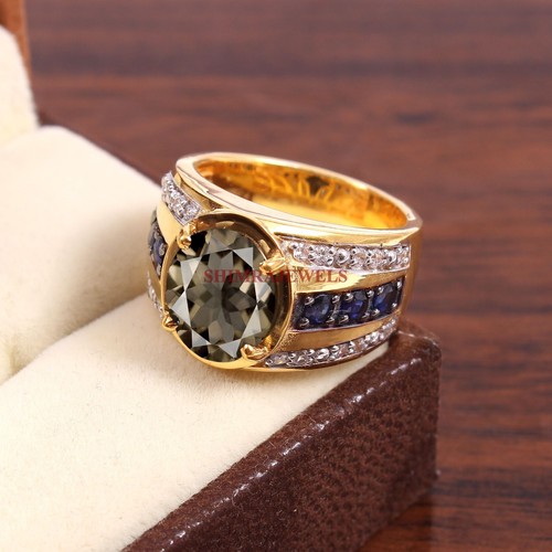 Bague quartz fumé - en,