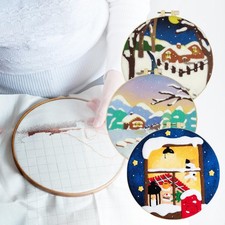 Kit de matériel en feutre de laine Motif de broderie Accessoires en tissu pour