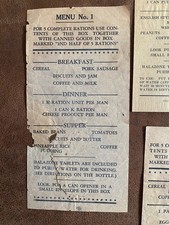 MENU 1 US ARMY 1944 ration TEN
