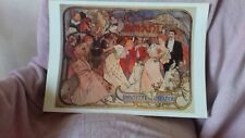 AFFICHE  LITHOGRAPHIE MUCHA - REPRODUCTION VINTAGE 1995 - LES AMANTS