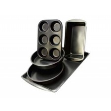 Lot de 5 moules à patisserie acier anti-adhésif