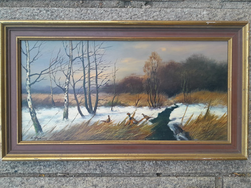 Peinture ancienne chasse - chasse, 19e