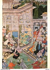 Art - Peinture - Miniature moghole - Entrevue de l'empereur Babour avec le princ