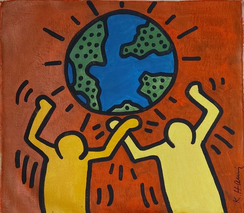 Tableau huile sur - , pop
