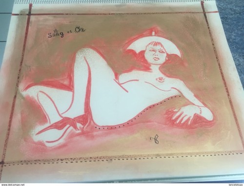 Dessin signé rouchon - dessin, nu
