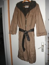 MANTEAU TRENCH  FOURRE INTERIEUR  CLAUDE HAVREY FRANCE  T 40/42 MARRON+ CEINTURE