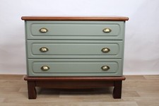 COMMODE 3 TIROIRS VERT SAUGE GAUTIER 1970 FRANCE