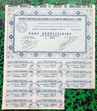 Dépt 62 & 75 - Boulogne sur Mer Siège à Paris - Déco Ste des Bains & Casino 1960