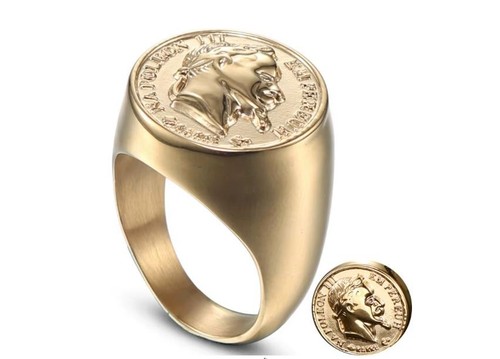 Bague chevalière acier - en,