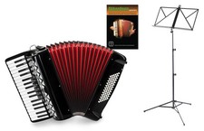 Accordeon Chromatique 72 Boutons Bass 34 Touches Dessus Set Sangles Coffre Noir