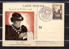 JOURNEE DU TIMBRE 1945 - Carte 1er Jour MARSEILLE