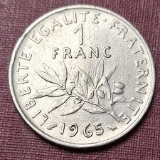 Pièce de monnaie 1 franc semeuse 1965 République Française
