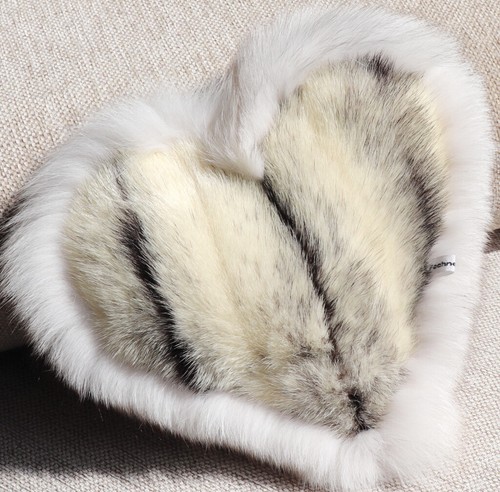 Vison cœur coussin fourrure - vison,