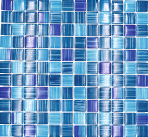 Mosaïque verre strichbleu - mosaïque, en