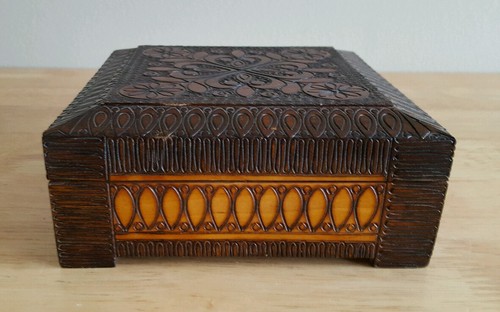 Vintage square hand carved - square,