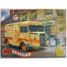 plaque métal publicitaire 30x40cm bombée en relief  : Camionnette Citroën Ora