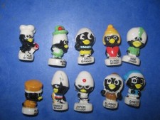 Série complete de 10 feves:  Calimero autour du monde