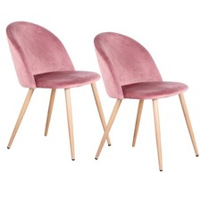 Lot de 2 Chaises de Salle à manger Chaises en Velours Tendance Scandinave Rose
