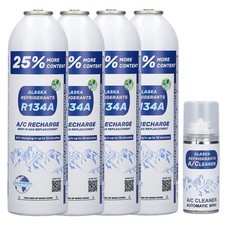 4 x Alaska Réfrigérant de remplacement HC134a pour véhicules  (Spray nettoyant)