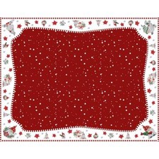 Nappe de Noël en coton Doran Gnomes avec imprimé placé
