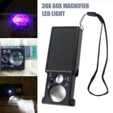 Loupe LED Mini Avec Lumière 30X 60X Pour Bijoutier Horloger Loupe TV UV