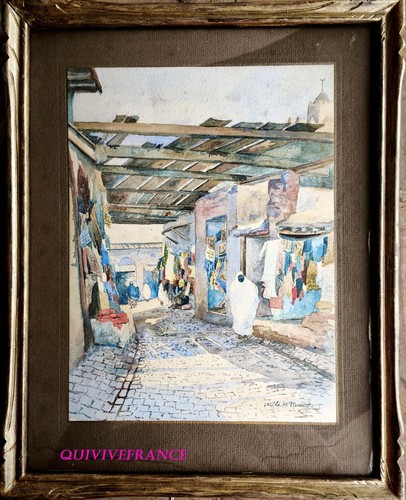 Aquarelle orientaliste rue - aquarelle,