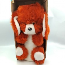 Ancienne peluche range pyjama chien marron orange blanc NOUNOURS VINTAGE - 34315