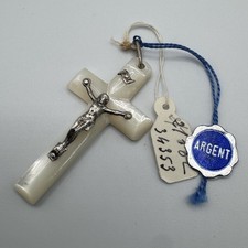 croix Ancienne Argent Et Nacre